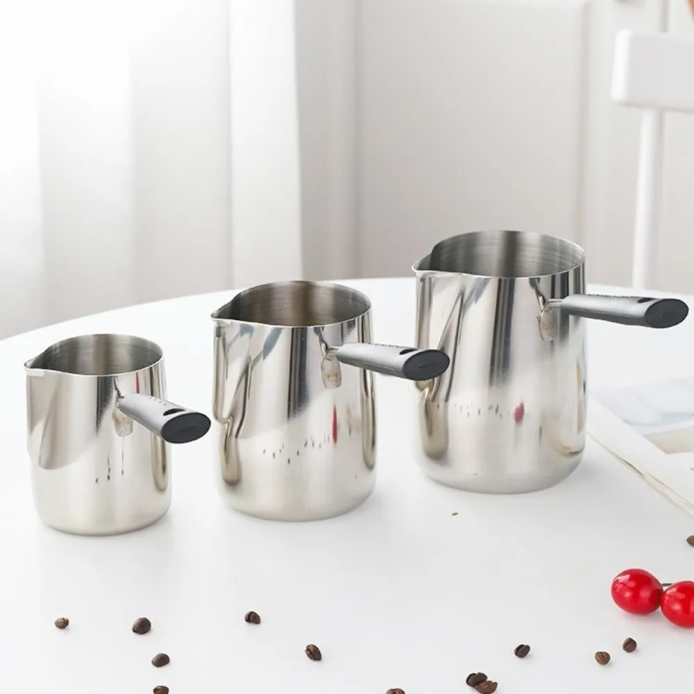 Cafetière en acier inoxydable à Long manche, bouche en forme de V, poêle à chocolat professionnelle, étanche, Pot de fusion de cire, usage domestique