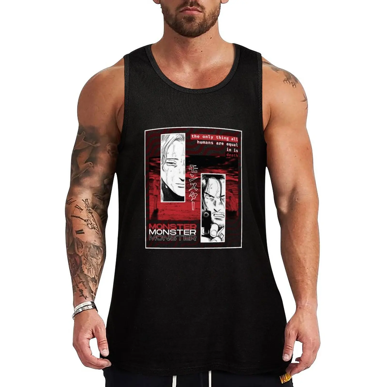 Monster Johan & Tenma Tank Top Basic Cotton Blend Tank Top Casual Sleeveless Shirt