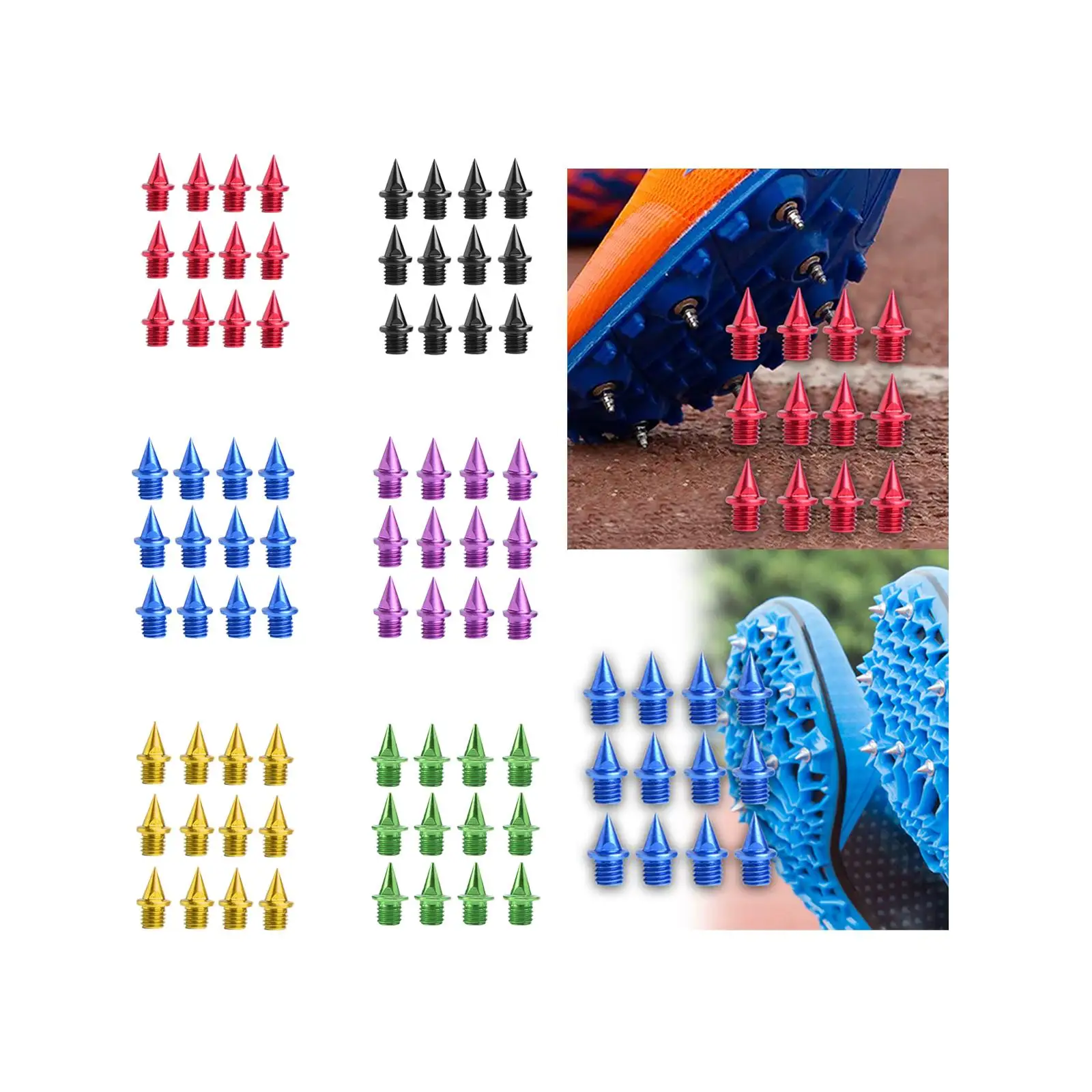 Pista e Campo Correndo Spikes, Liga De Alumínio De Carbono, Sapato Curto Spikes para Exames Cross Country, Sprint Sports, 12Pcs