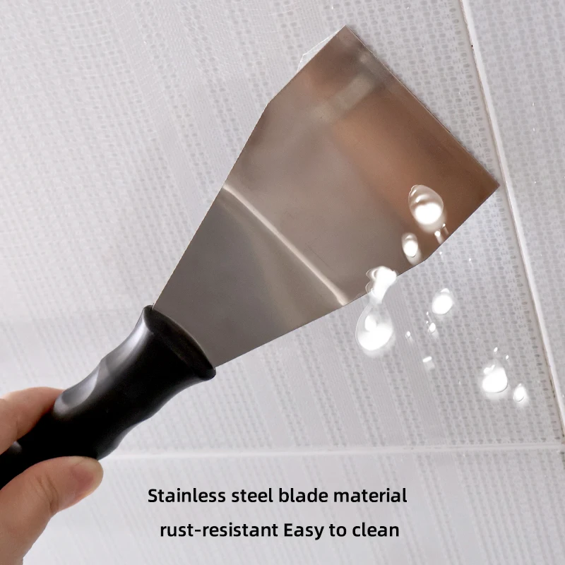25*7.5CM Bent Stainless Steel Chisel Pole Scraper 1Pcs Paint Wallpaper Putty Adhesive Removal Ceiling Drywall Repair