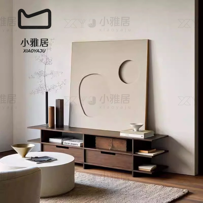 Nordic Solid Wood Sturdy Simple Stylish TV Cabinet Modern Oak Vintage Storage Cabinet Hermoso Y Elegante Living Room Furniture