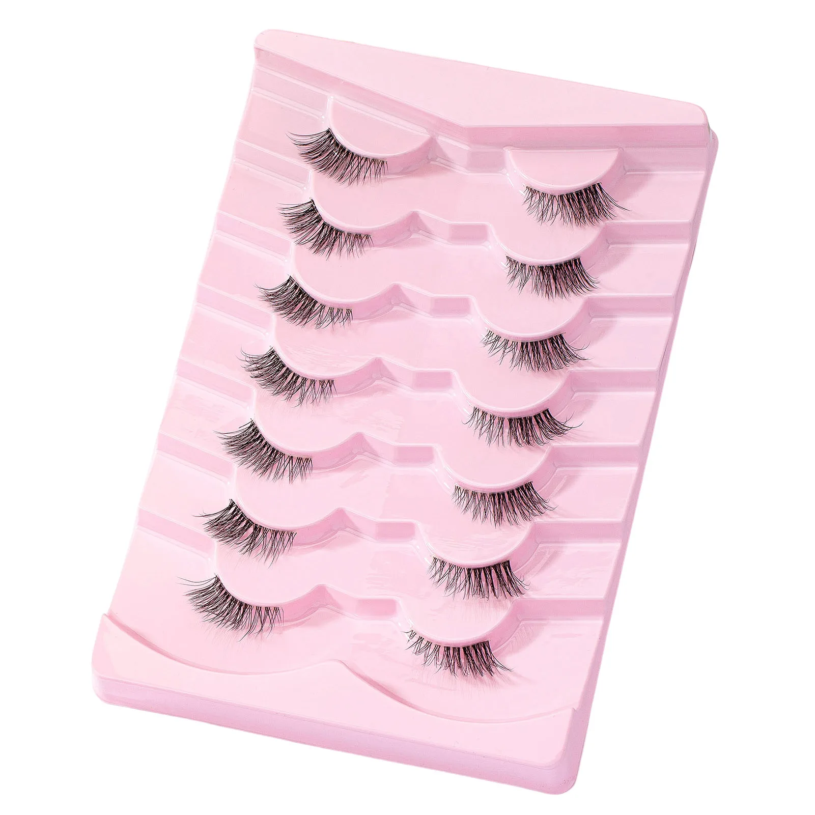 7 Pairs Student Realistic Half Eyelashes Daily Routine Lightweight Eyelashes Extension Perfect for Girls Night Out Eye Makeup