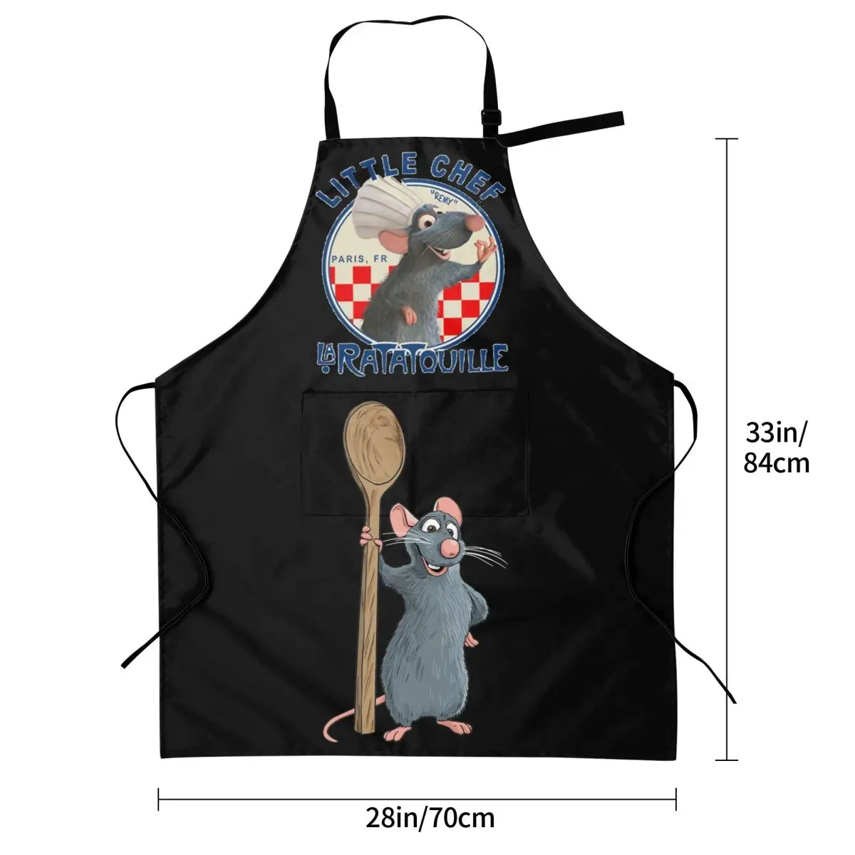 Women Men Chef BBQ Apron Cartoon Remy Ratatouille Merch Cooking Aprons Adjustable with 2 Pockets Waterdrop Resistant