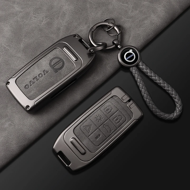 Zine Alloy Leather Car Key Case Cover Shell Holder For Volvo S60 S80 V60 XC60 XC70 S60L S80L V40 XC90 Full Protector Accessories