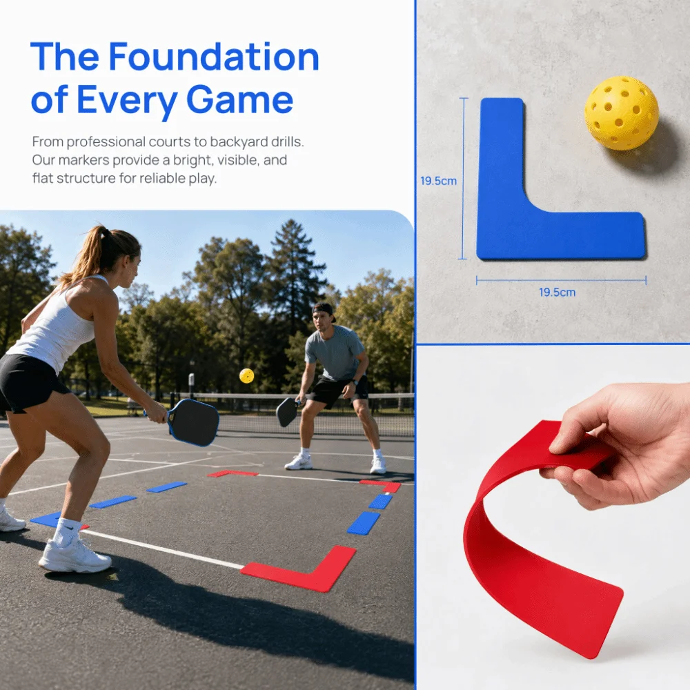 10pcs Right Angle Shape Court Line Markers Plane Landmark Design Reusable Material Boundary Markers Sports Court Markers