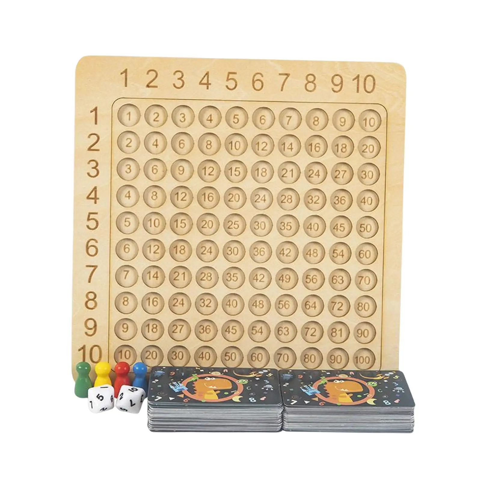 Educational Wooden Multiplication Board Additive Board Math Table Board Game Preschool Learning for Kids Children Gift