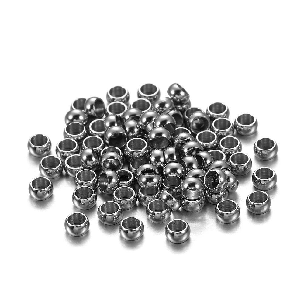 100/120Pcs 1.5/2/2.5/3/3.5/4mm Stainless Steel Round Crimp End Stopper Spacer Beads  for DIY Jewelry Making Supplies ﻿Accessorie view 5