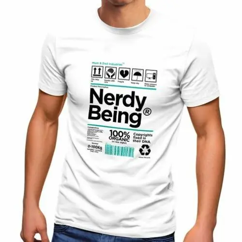 Herren T-Shirt Nerdy Being Bedienungsanleitung Parodie Fun-Shirt Spruch lustig