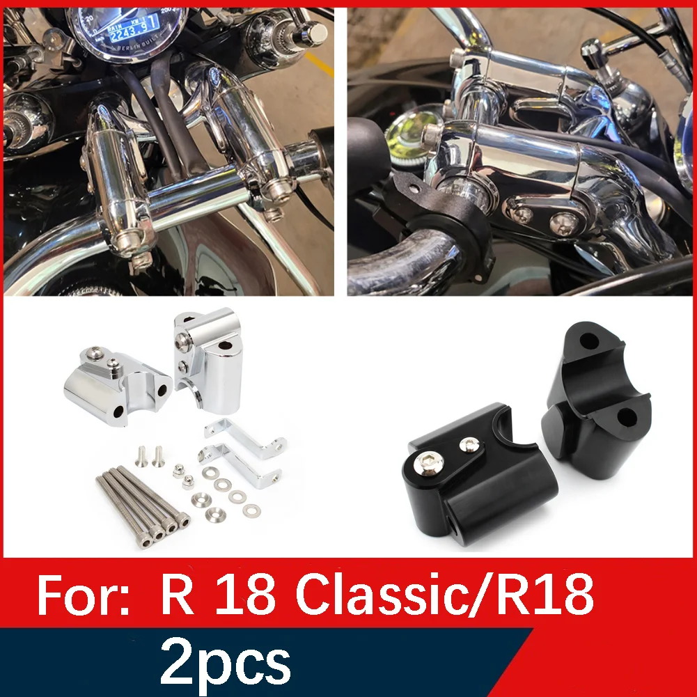 

Motorcycle Handlebar Risers Handle Bar Lift Clamp Adapters For BMW R 18 / R18 Classic Aluminum Motorbike Parts