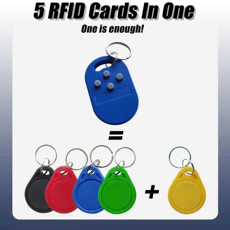 1 Pcs RFID Multiple Key Fob IC ID Access Control Card T5577 Rewritable 125KHz 13.56MHz Chip UID Changeable CUID Gen2 Magic Tag