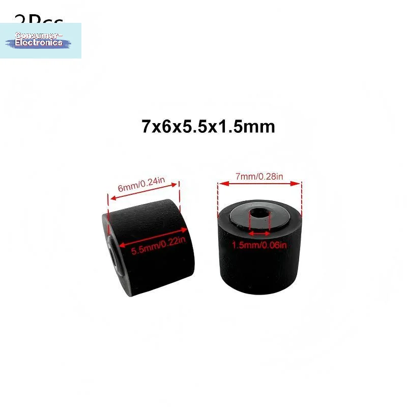 【2 unidades de anillos de goma para rodillos de presión de 7x6x5,5x1,5 mm para reproductor de casetes, Walkman, grabadora de presión, reproductor de música, rueda de transmisión】