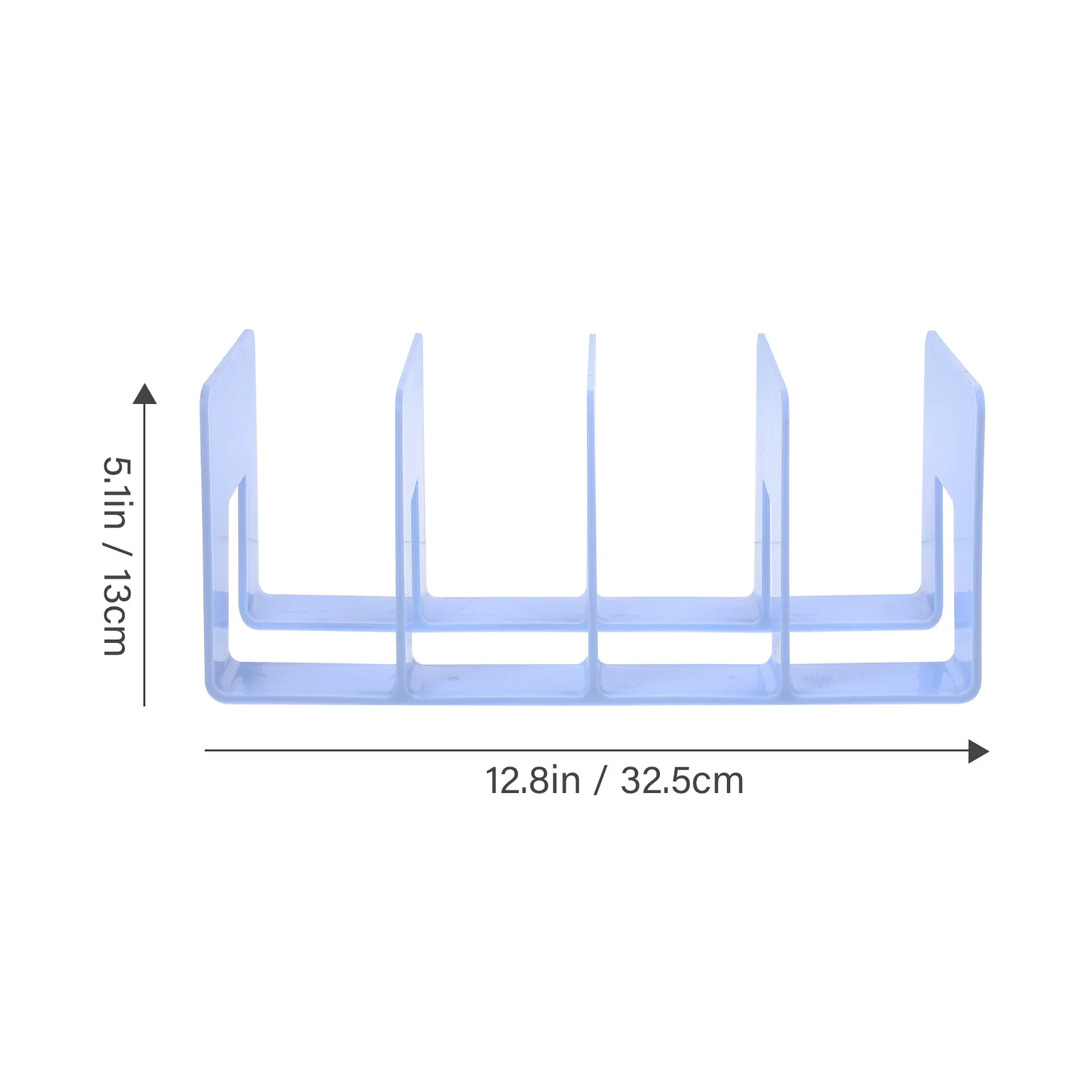 4 Bookends Blue Storage Document Organizer Desktop File Cabinet Binder Rack Magazine Holder Classified Plastic