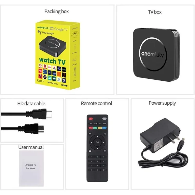 Q2 Smart TV Box Allwinner H3 Quad core Android 14.0 OS Media Player Support Wifi 2.4G 2GB 16GB Fast Set Top Box HD 8K Google
