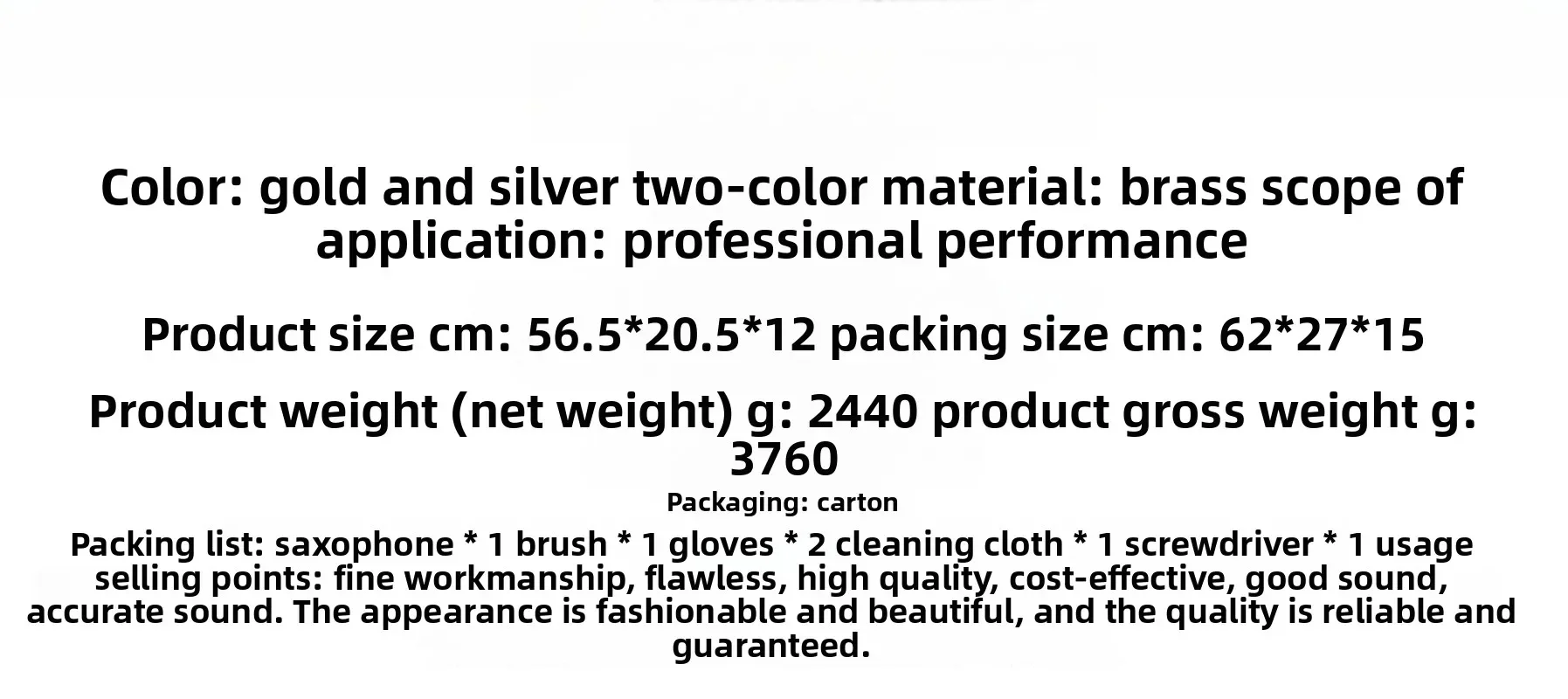 Alto saxophone E flat brass tube body engraving white shell button gold silver key saxophone