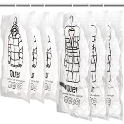 Hanging Vacuum Storage Bags for Coats Closet Organizer Vacuum Sealer Bags,for Garment, Clothing, Dress, Suit, Long Coat, Jacket