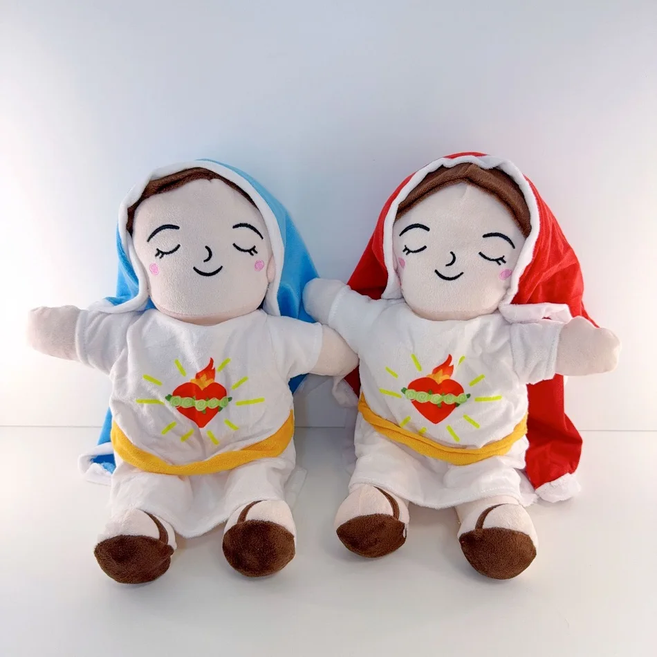 

Maria Blue Breathing Jesus Doll Remote Control Lighting Music Sleep Companion Easter Plush Toy Boy And Girl Christmas Gifts for