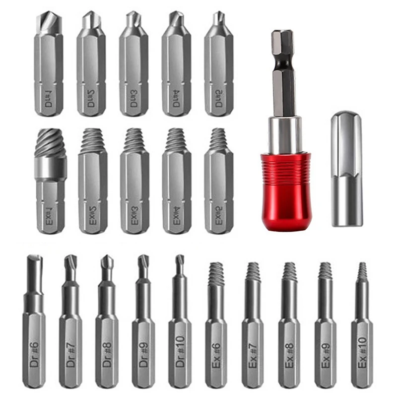 22Pcs Broken Screw Extractor Set Kit Is Used To Disassemble The Hardware Tools For Stripping The Thread Head Screws Set Kit