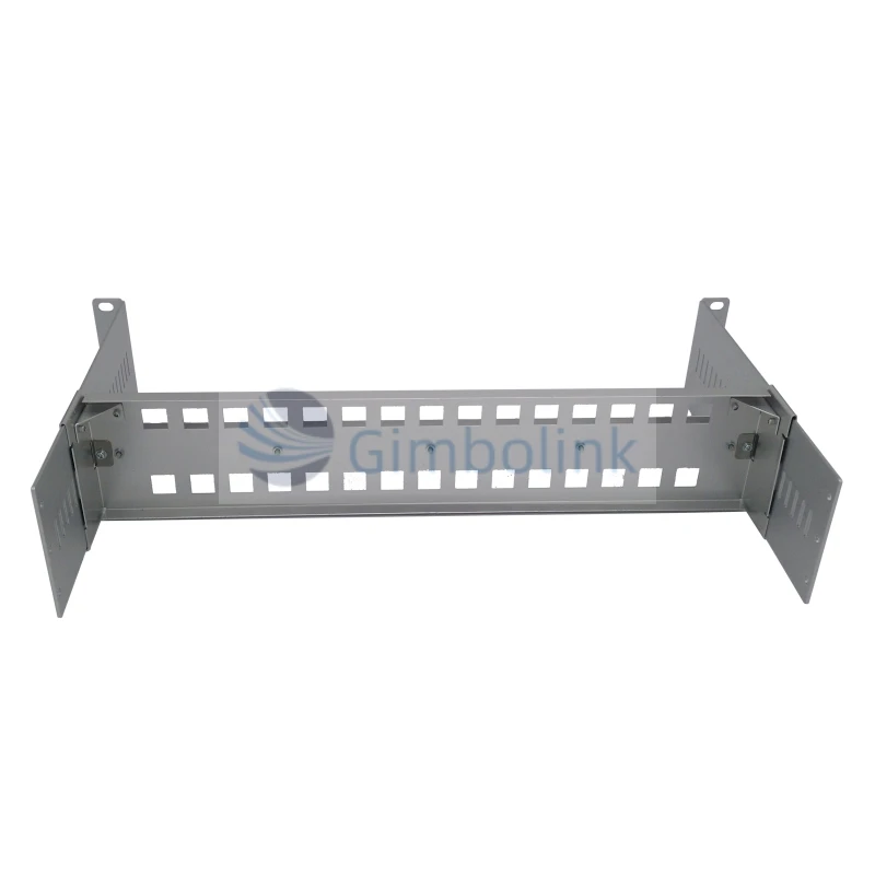 Retail Top Quality Fiber Optic 19 inch Rackmount Din Rail kit Aluminum Alloy Adjustable Rack Mount Din Rail Shelf Silver Color