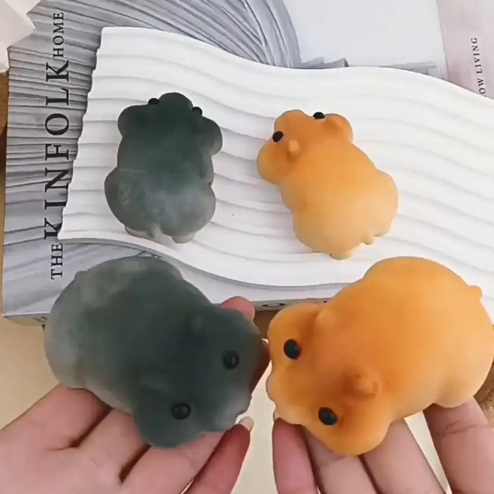 8cm Little Hamster Squeeze Toy Soft Cartoon Animal Figure Decompression Toys Funny Slow Rebound Fidget Toy Kids Girl Gifts