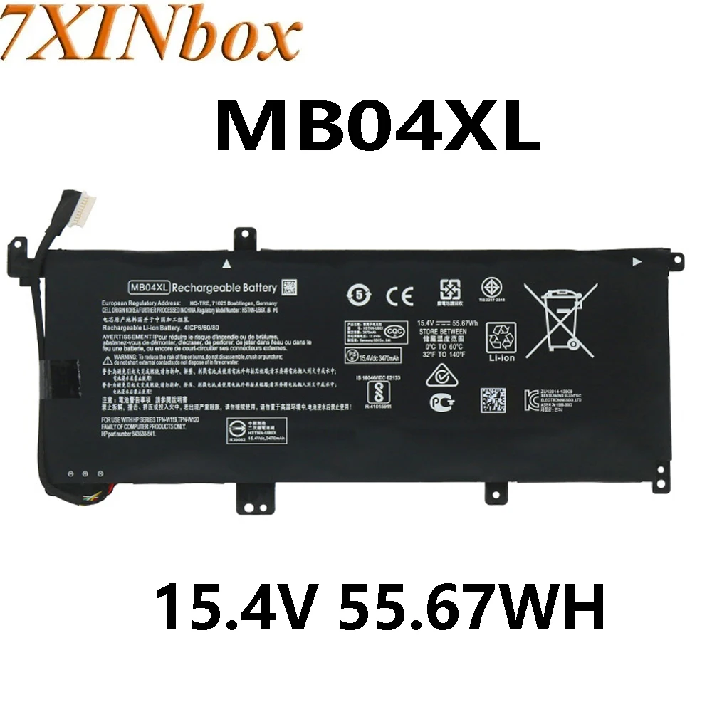 

7XINbox MB04XL MBO4XL 15,4 В 55,67 Втч Аккумулятор для ноутбука HP ENVY X360 M6-AQ103DX 15-AQ 15-AR 844204-855 TPN-W120 TPN-W119