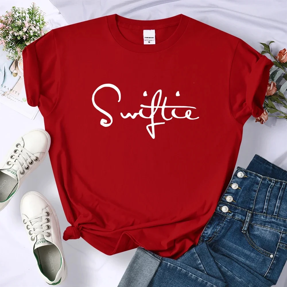 Swiftie Retro Y2K Funny Print T-Shirt Female Summer Fashion Tee Top Sport Casual Tops Clothing Street Personality T Shirt