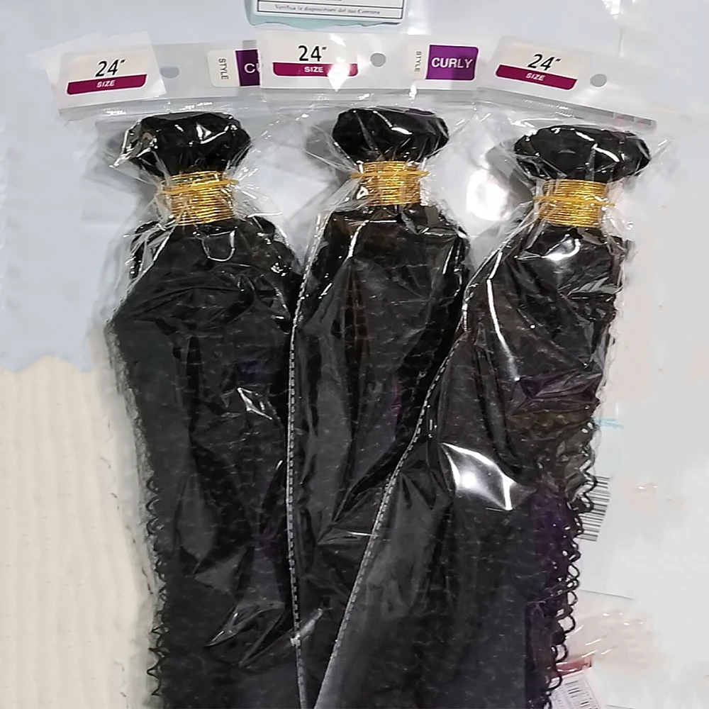 Afro Kinky Curly Deep Wave Echthaar-Bündel Lockiges Haar 30 Zoll Echtes Rohes Unbehandeltes Doppelt Gewebtes Haar-Bündel Extensions – Detail 17