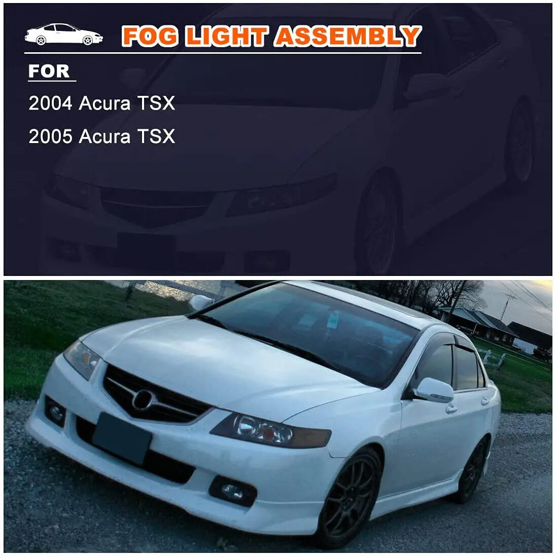 For Acura TSX 2003-2005 Fog Light Bumper Driving Lamps Clear Lens Fog Lights Wiring Switch Kit Bezels Clear Bumper Lamps saaembl