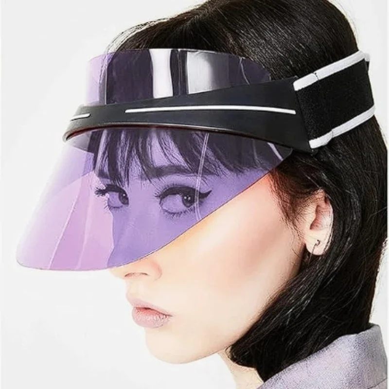 

Шляпа от солнца UPF50 + Спортивная шляпа на открытом воздухе с открытым козырьком Фиолетовая пластиковая прозрачная водонепроницаемая регулируемая шляпа от солнца с защитой от ультрафиолета