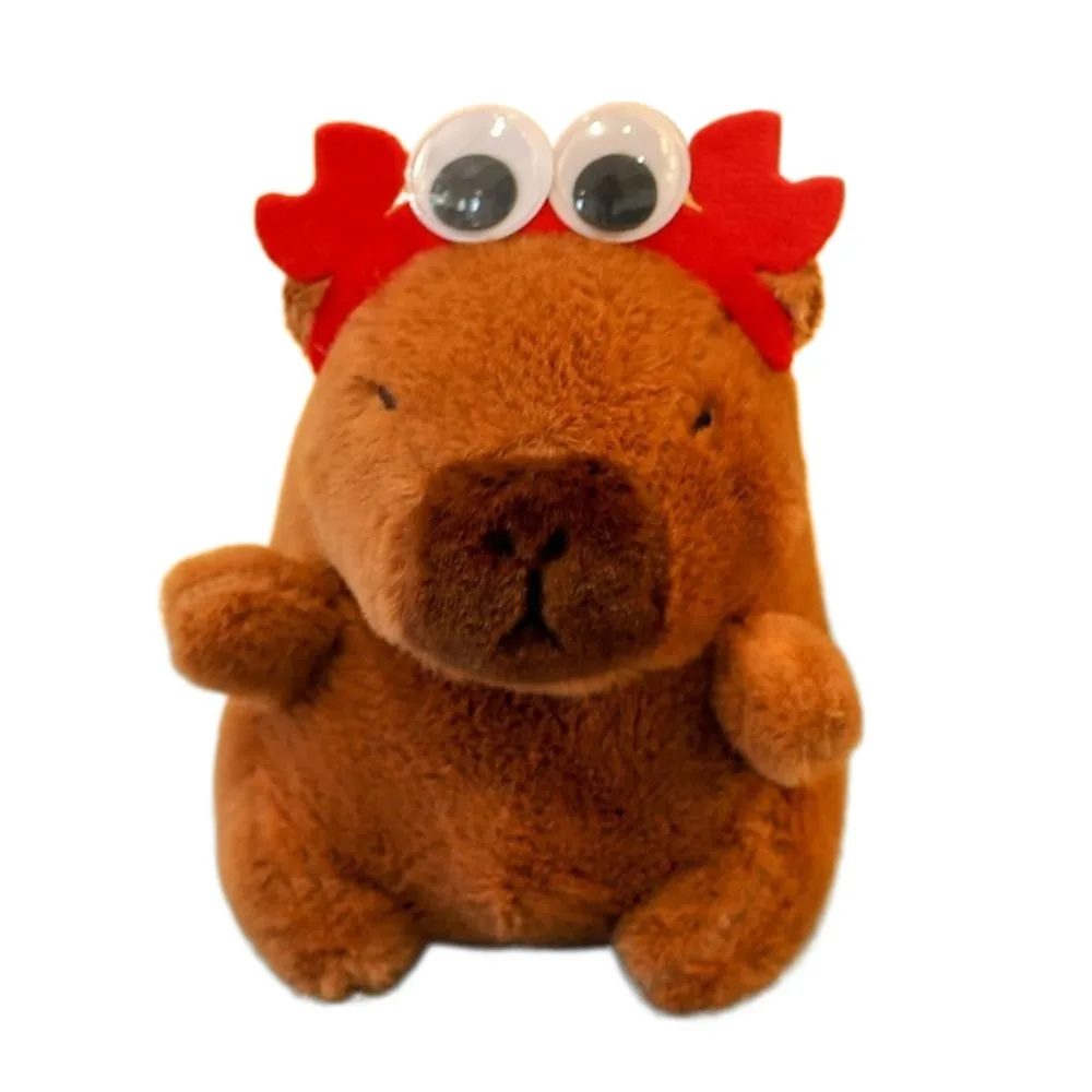 Chapéu de coelho capivara pingente de pelúcia hairpin urso sapo hairpin capivara chaveiro de pelúcia dos desenhos animados cereja capivara plushie boneca