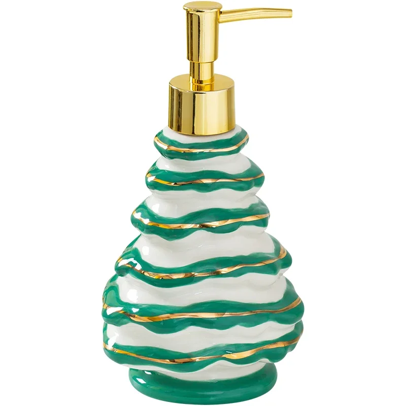 Bathroom Shampoo Bottle Christmas Tree Shape Ceramics Wristband Hand Dispenser Shower Gel Dispenser Press Bottle Soap Dispenser