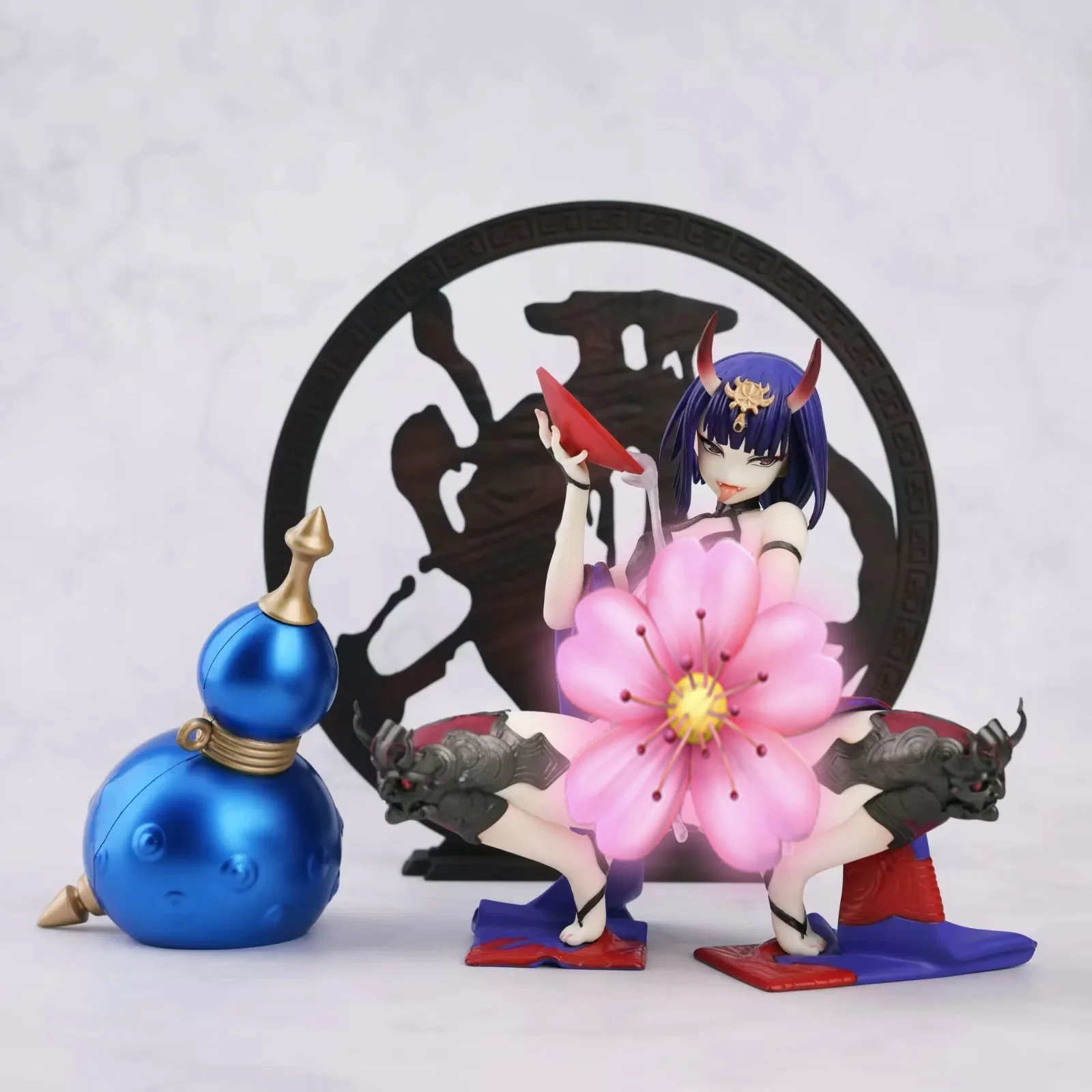 

14Cm wine-obsessed flower, wine-swallowed boy, big gourd, squatting posture, model, ornament, boxed figure gift boy collection