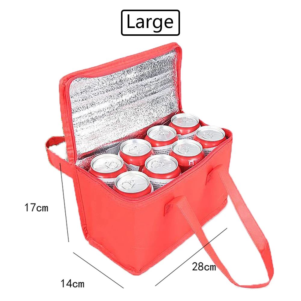 Tragbare Lunch-Kühltasche, zusammenklappbar, isoliert, für Picknick, Eisbeutel, Lebensmittel, Thermotasche, Getränketräger, isolierte Taschen, Bier-Liefertasche