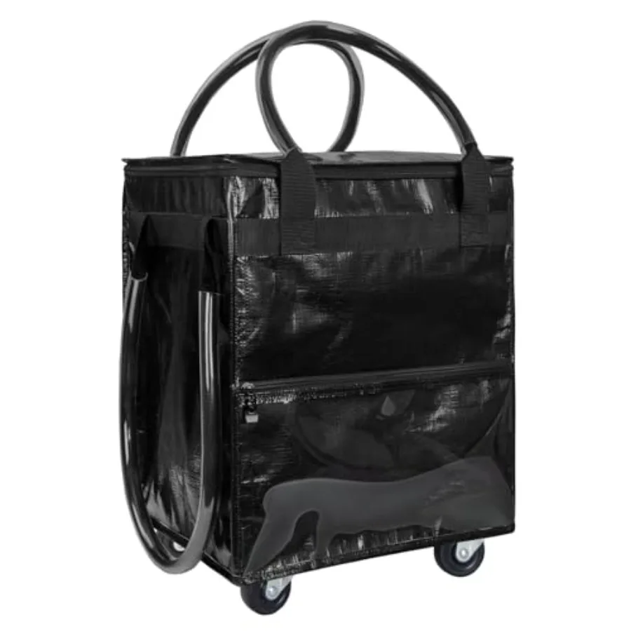 

Reusable Grocery Bag on Wheels - Rolling Shopping Bags with Wheels and Handle Folding Rolling Tote Trolley Zipper Cover Carries