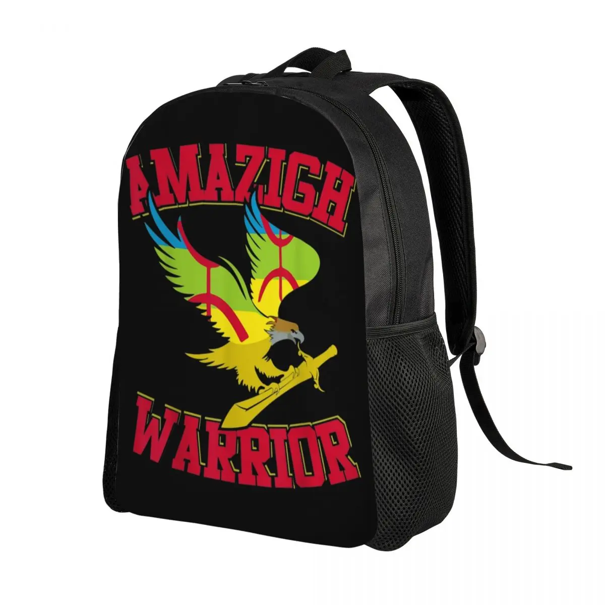 Amazigh Warrior Kabyle Berber Amazigh Flag Gift Laptop Backpack Bookbag for College School Student Geometry Carpet Berber Bag