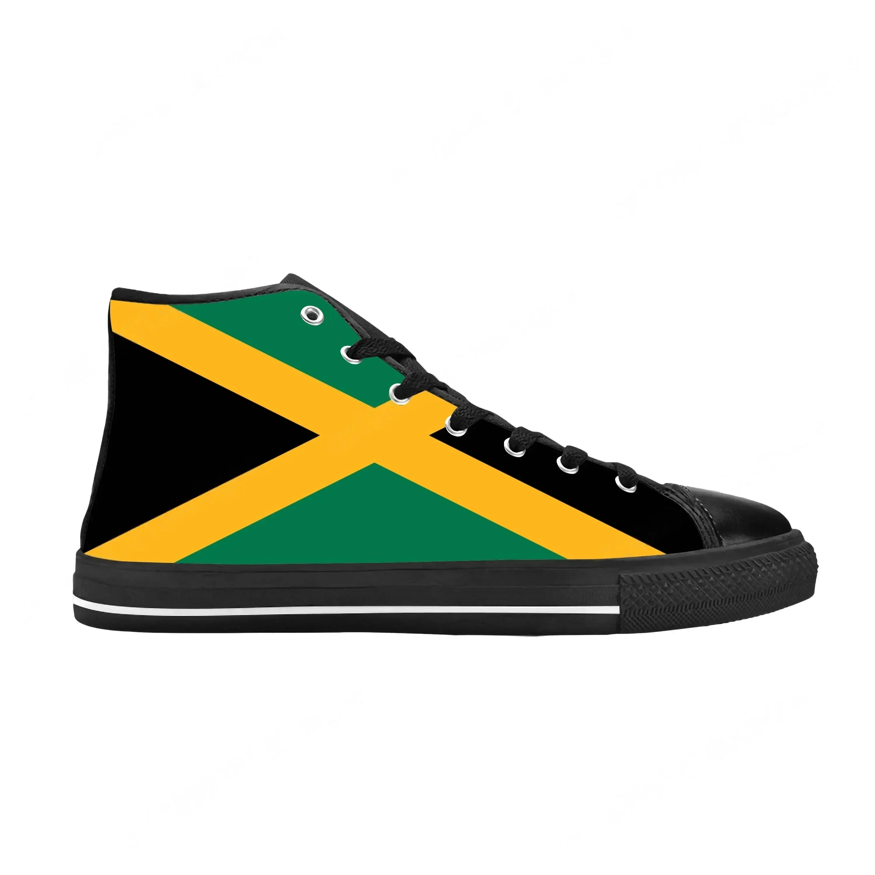 

Jamaica Jamaican Lion Flag Patriotic Pride Funny Casual Cloth Shoes High Top Comfortable Breathable 3D Print Men Women Sneakers