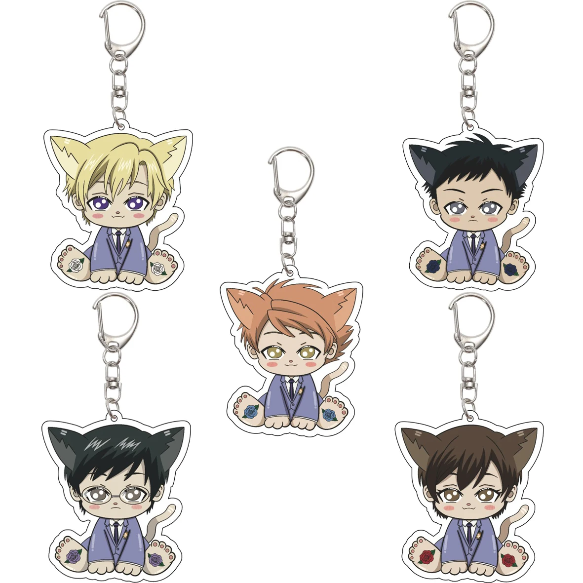 Llavero Acrílico de 55MM del Anime Ouran High School Host Club con Fujioka Haruhi, Ootori Kyoya, Tamaki Suou y Mitsukuni Haninoduka, Regalos Lindos