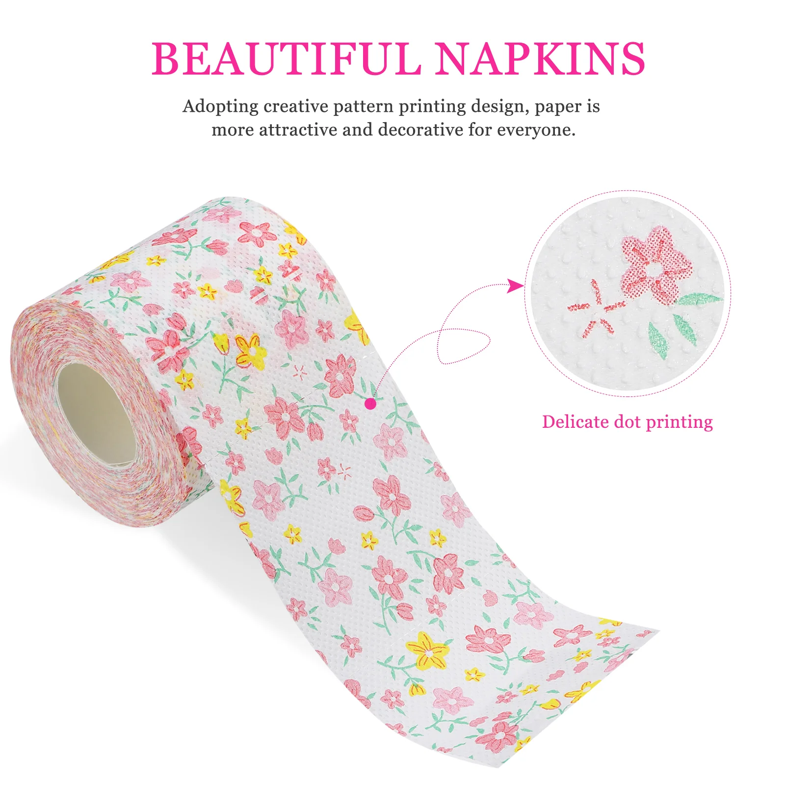 Of Floral Printed Toilet Papers Flower Pattern Toilet Tissues Rolled Paper Decorative Napkins For Home Office Travel