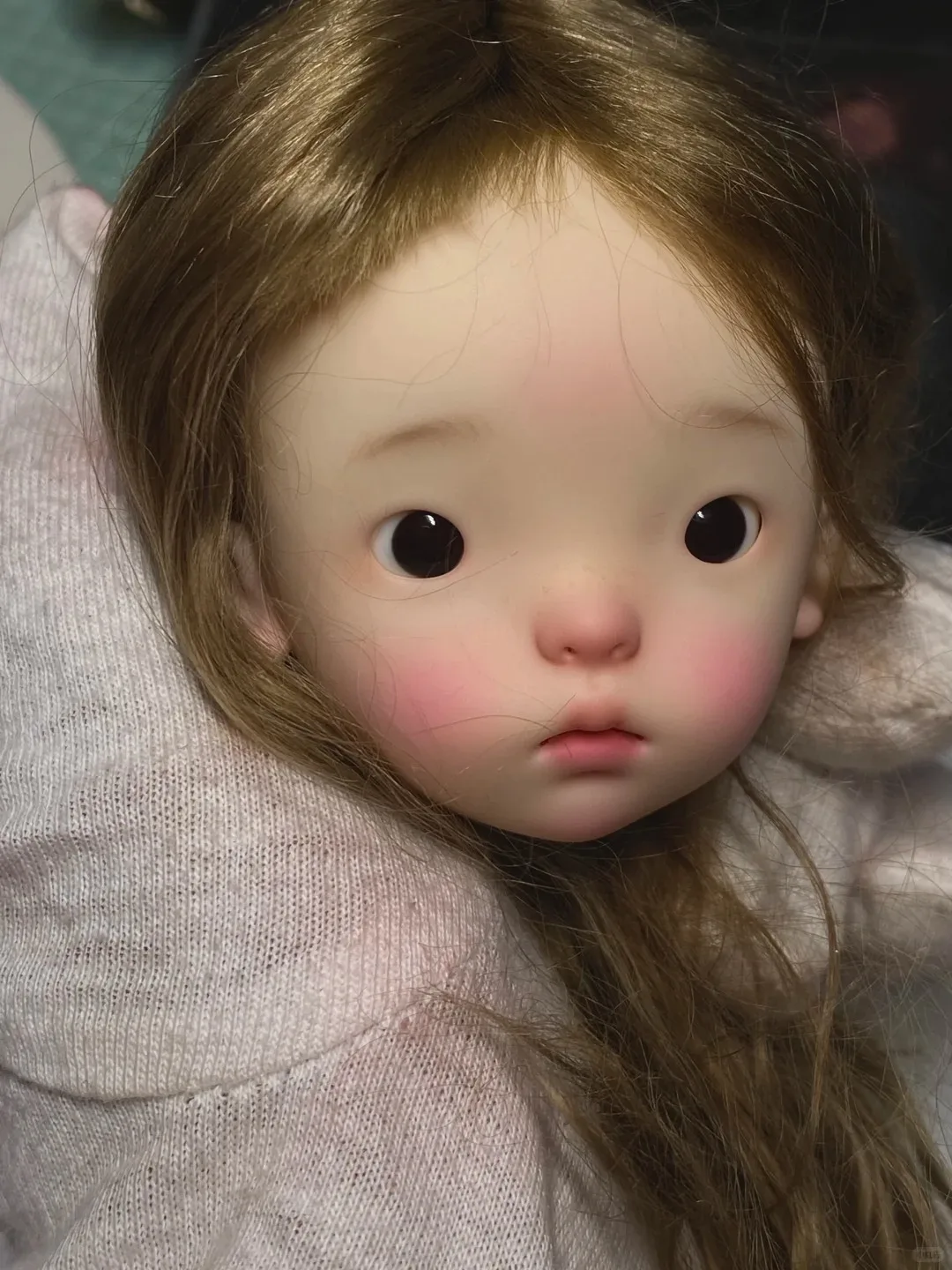 Parte de boneca de resina de cabeça de menina âmbar, cabeça de boneca de maquiagem bonita, presente de brinquedo para colecionadores, SD BJD, escala 1/6, 25 cm, alta qualidade