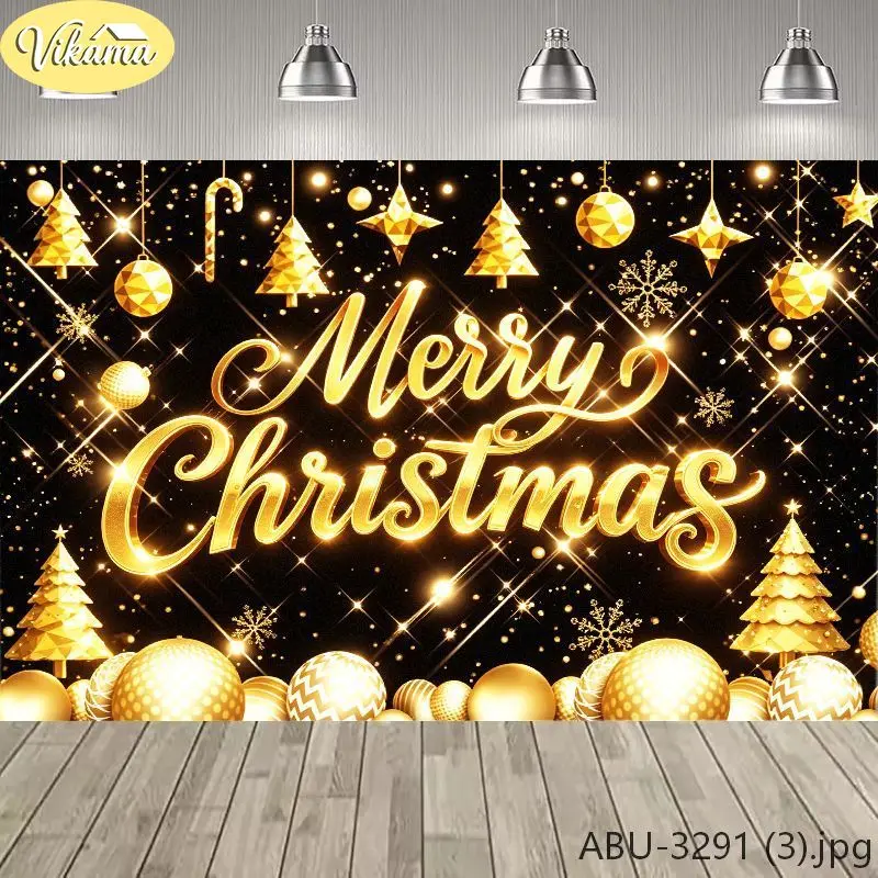 VIKAMA Retro Christmas Wreath Tapestry, Merry Christmas Background Cloth, Living Room Party Wall Decor