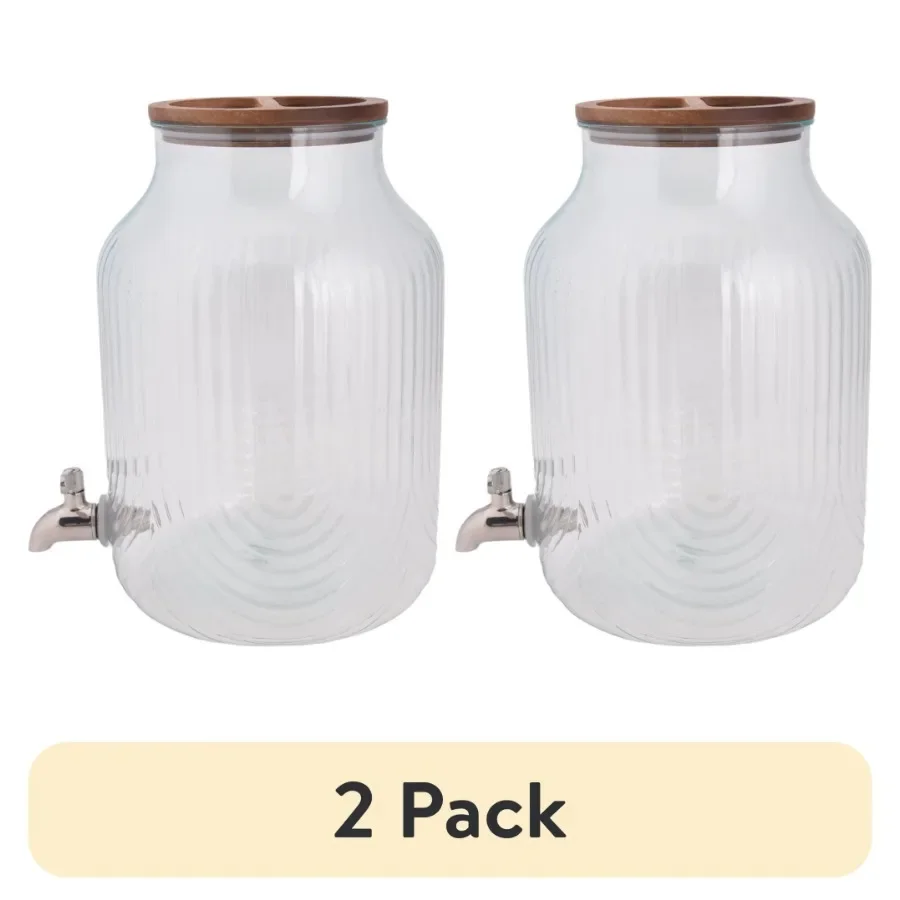 

(2 Pack) Double-layer beverage dispensers, dishwasher safe for easy cleaning