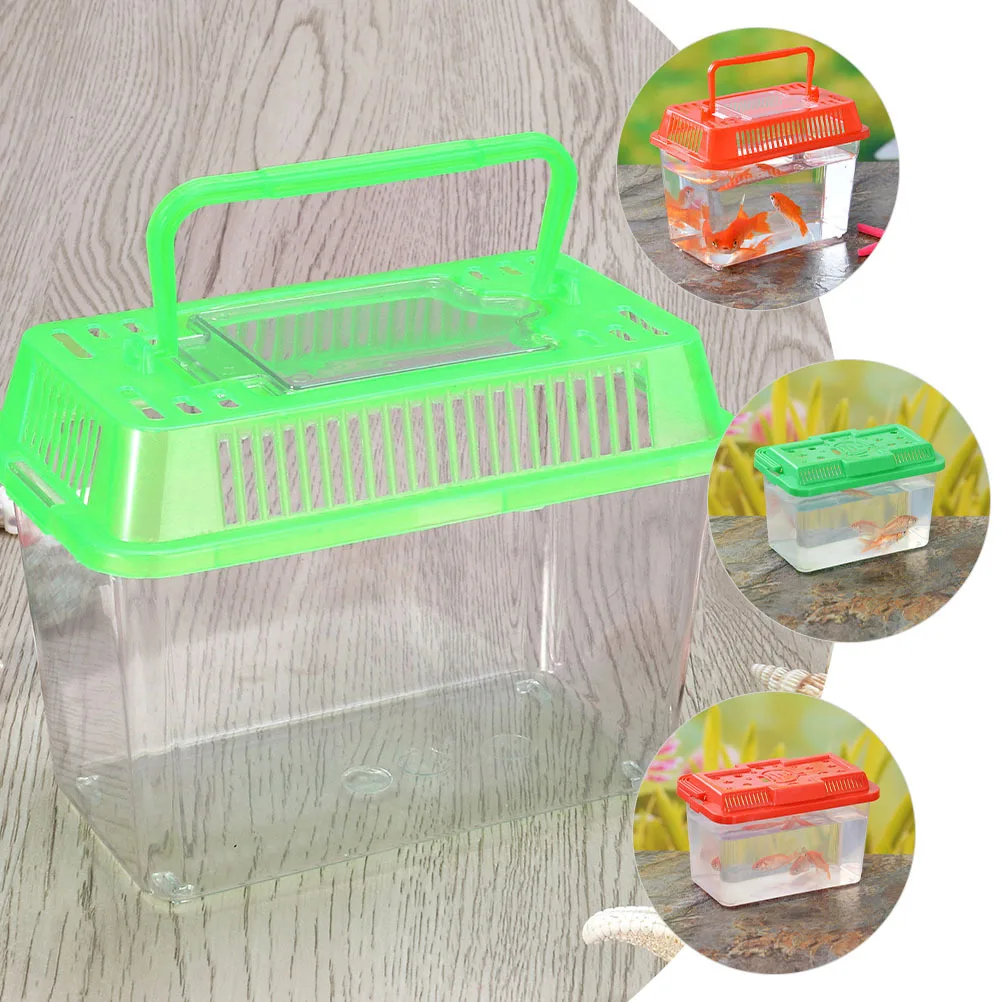 

Pet Fish Tank Lightweight Portable Turtle Feeding Box Transparent Reptile Breeding Case Plastic Aquarium For Goldfish Turtle
