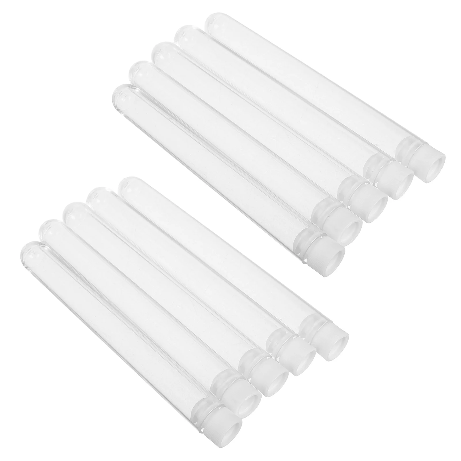 Tubes à essai en plastique à fond rond transparent, bouchon de conteneur, Tube de rangement pour brosse à cils, support organisateur de maquillage de voyage, 15 pièces
