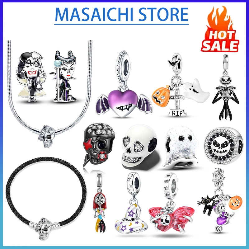 2024 new hot selling 925 sterling silver Halloween beads suitable for 925 sterling silver bracelet DIY birthday, holiday gifts