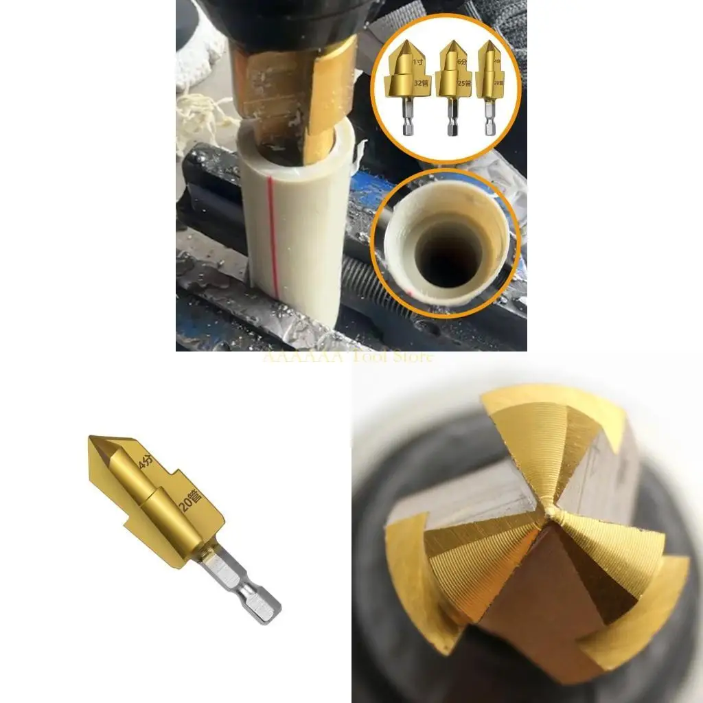 

A2BE Lifting Drill Bit Water Pipe Connection Tool Stepped Drill Bit 20/25/32mm Full Open Process Chamferer Step Drill