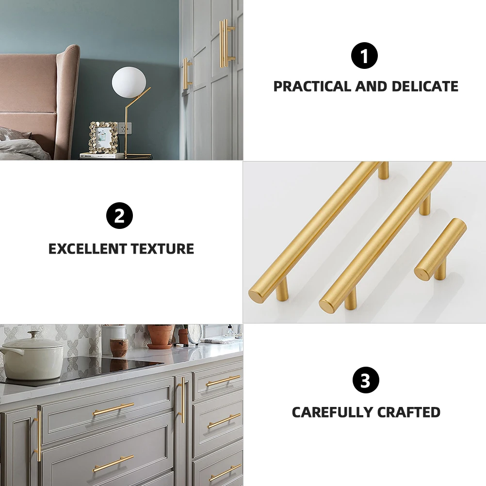 

10pcs Cabinet Handle Door Pulls Stainless Steel Modern Kitchen Closet Furniture 10x128x200mm Random Color Durable Smooth Finish
