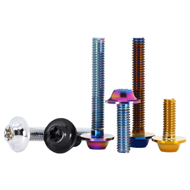 M5 M6 304 Stainless Steel with Titanium Burn Colourful Torx Flange Button Head Screw Torx Thick Head Screw for Motor Bike