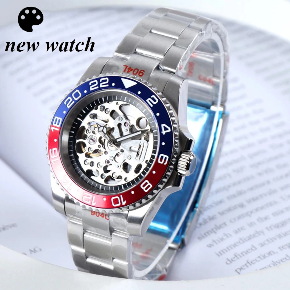 NH70 Watch Men's Watch Skeleton Green Luminous Stainless Steel Case Sapphire Glass NH70A Automatic Mechanical Man Watch