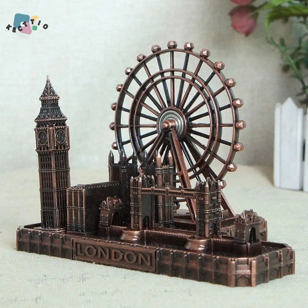 

Home Decor Metal London Eye Big Ben Tower Bridge Vintage Retro London Group Buildings Creative Waterproof City Figurine Party