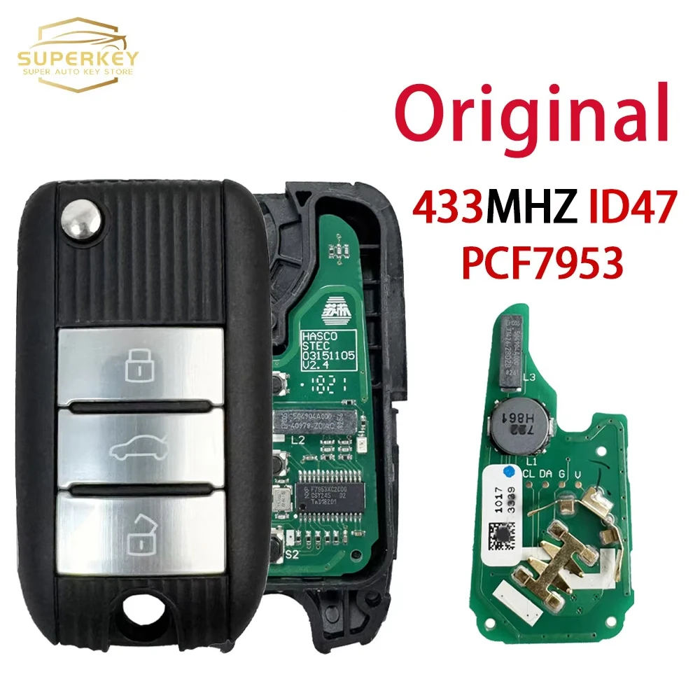 

Оригинал SUPERKEY для MG MG5 MG6 ZS HS Morris Garage 2017-2019 Keyless Go 433 МГц ID47 PCF7953X Smart Remote Fob Автомобильный ключ