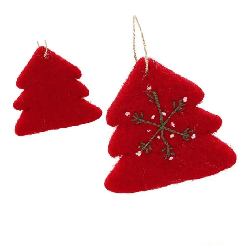 QX2E Holiday Felt Ornament with Hanging Cord for Christmas Tree Wreath Mantel Styling